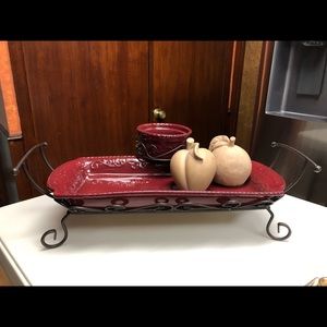 Home Interiors Retired Stoneware Berry Hospitality Serving Set
